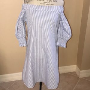 Off shoulder shirt dress